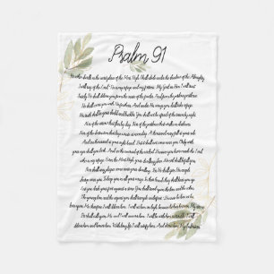 Psalm 91 Bijbelkunst Soft Greenery Christelijk Fleece Deken