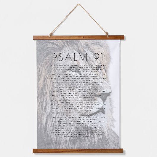Psalm 91 Bijbelkunstleder Christelijk hout Hangend Wandkleed (Voorkant)