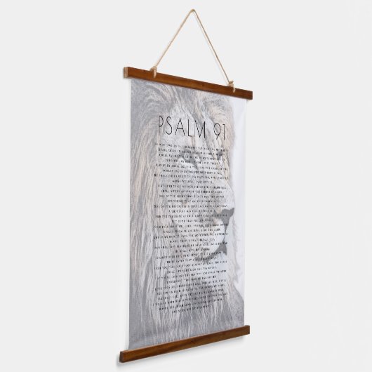 Psalm 91 Bijbelkunstleder Christelijk hout Hangend Wandkleed (Gebogen)
