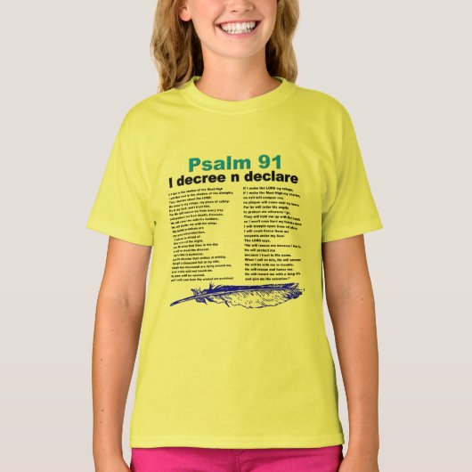 Psalm 91 Bijbelscripts Meisjes Christelijk T-shirt (Voorkant)
