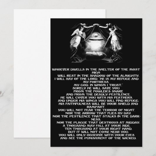 psalm 91 Bijbelse quote engelen Religieuze kunst Bedankkaart (Voorkant / Achterkant)