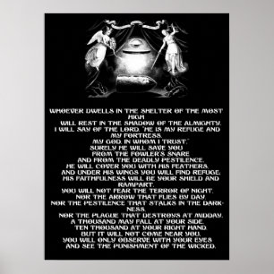 psalm 91 Bijbelse quote engelen Religieuze kunst Poster