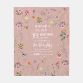 Psalm 91 Bijbelvers Wilde Bloemen Fleece Deken (Voorkant)