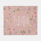 Psalm 91 Bijbelvers Wilde Bloemen Fleece Deken (Voorkant (Horizontaal))