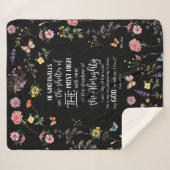Psalm 91 Bijbelvers Wilde Bloemen Sherpa Deken (Voorkant (horizontaal))
