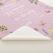 Psalm 91 Bijbelvers Wilde Bloemen Sherpa Deken (3/4)