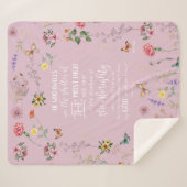 Psalm 91 Bijbelvers Wilde Bloemen Sherpa Deken (Voorkant (horizontaal))