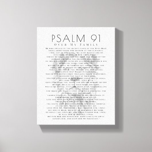 Psalm 91 Bijbelversen over mijn gezinshoofd Canvas Afdruk (Voorkant)