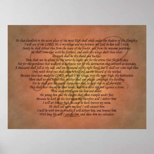 Psalm 91 Bijbelversie Poster (Voorkant)