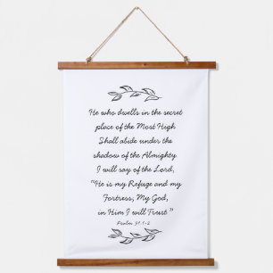 Psalm 91 Bijbelverzen Botanische bladeren Christel Hangend Wandkleed