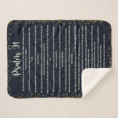 Psalm 91, Blauw, Koning James Versie, Bijbelvers Sherpa Deken (Voorkant (horizontaal))