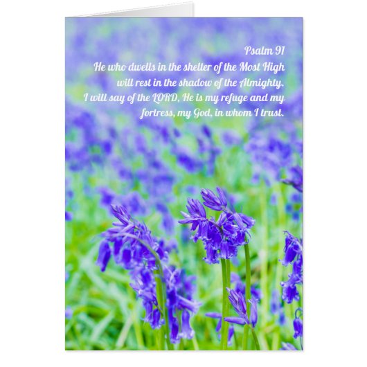 Psalm 91, Bluebells folded card (Voorkant)