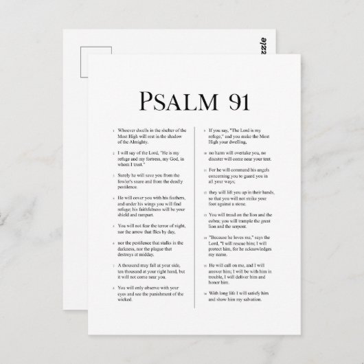 Psalm 91 briefkaart (Voorkant / Achterkant)