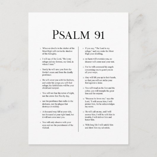 Psalm 91 briefkaart (Voorkant)