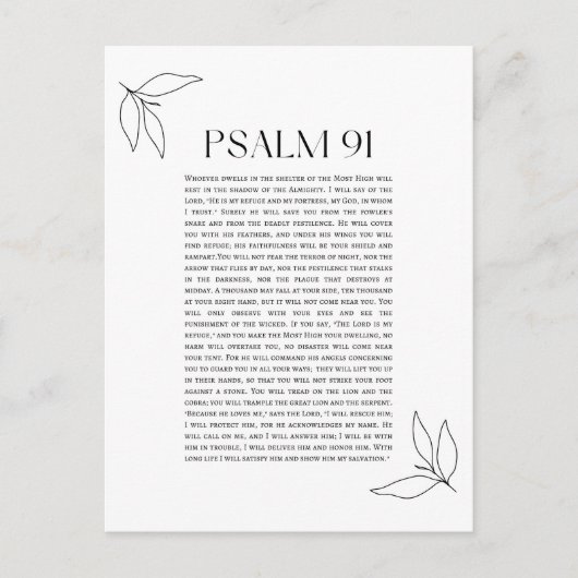 Psalm 91  briefkaart (Voorkant)