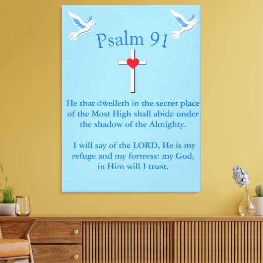 psalm 91 canvas afdruk (Insitu (Woonkamer))