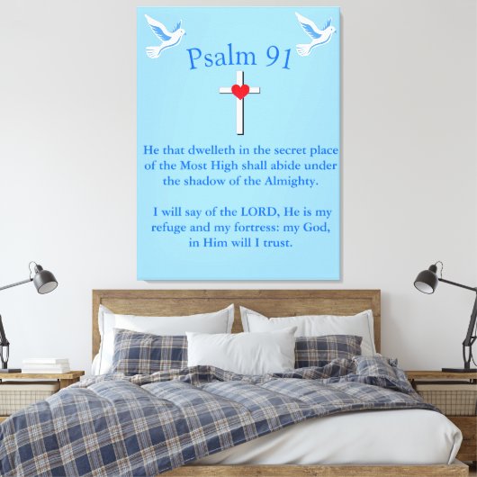 psalm 91 canvas afdruk (Insitu (Slaapkamer))