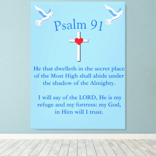 psalm 91 canvas afdruk (Insitu (Houten vloer))