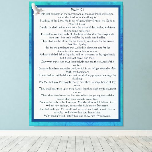 psalm 91 canvas afdruk (Insitu (Houten vloer))