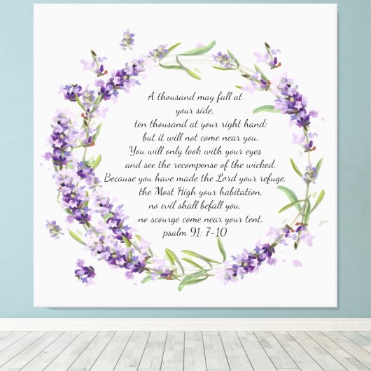 Psalm 91 canvasprint canvas afdruk (Insitu (Houten vloer))