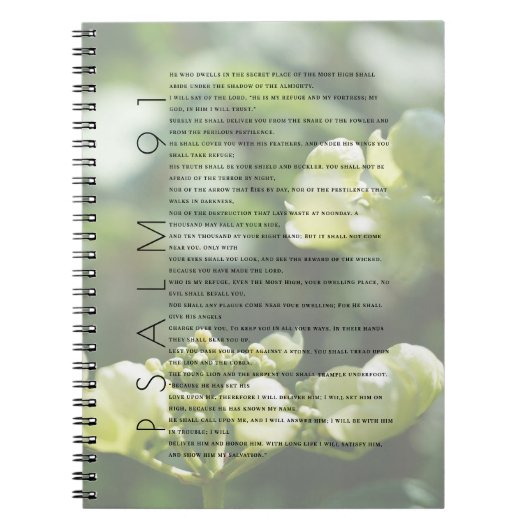 Psalm 91 Christelijk Art  Floral Journal Notitieboek (Voorkant)