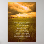 Psalm 91, Christelijk poster met dramatische velde (Voorkant)