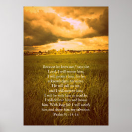 Psalm 91, Christelijk poster met dramatische velde