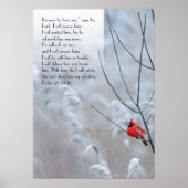 Psalm 91, Christelijk poster met een rode vogel (Voorkant)