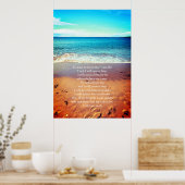 Psalm 91, Christelijk poster met zeegolven en zand (Keuken)