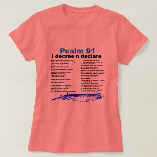Psalm 91 Christelijk T-shirt (Design voorkant)