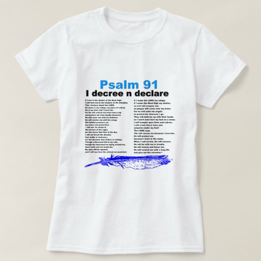 Psalm 91 Christelijk T-shirt (Design voorkant)