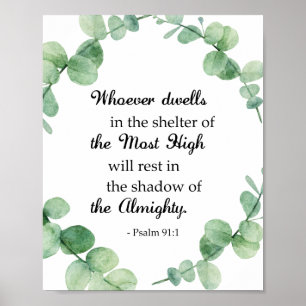 Psalm 91 Christelijke Bijbel Verse Eucalyptus Wrea Poster