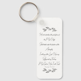 Psalm 91 Christelijke Bijbelverse met botanische b Sleutelhanger