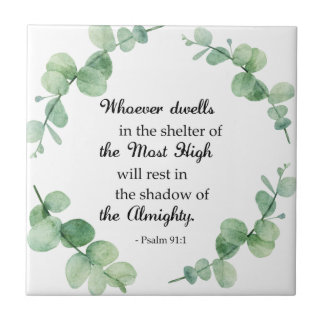 Psalm 91 Christelijke eucalyptusbaatbaars Tegeltje