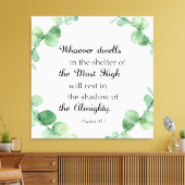 Psalm 91 Christelijke Faith Eucalyptus Wreath Bijb Canvas Afdruk (Insitu (Woonkamer))