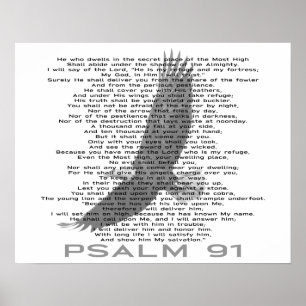 Psalm 91 Christelijke witte en zwarte adelaar Poster