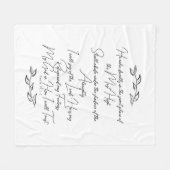 Psalm 91 Christelijke zwarte en witte botanische b Fleece Deken (Voorkant (Horizontaal))