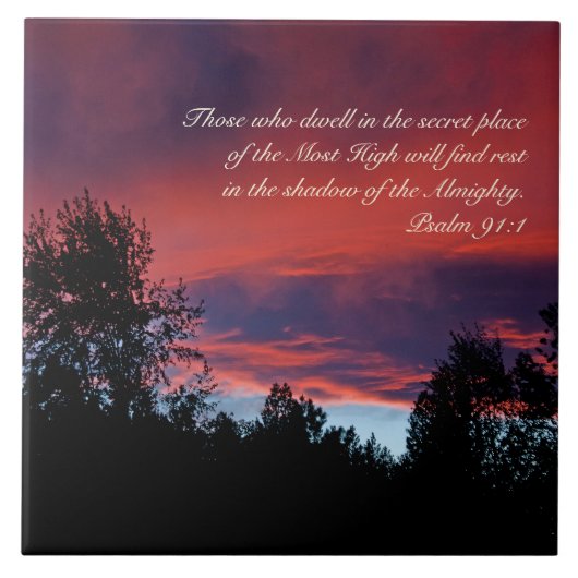 psalm 91 Diegenen die in de geheime plaats wonen, Tegeltje (Voorkant)