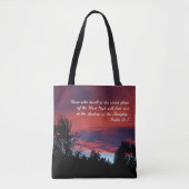 psalm 91 Diegenen die in de geheime plaats wonen, Tote Bag (Voorkant)