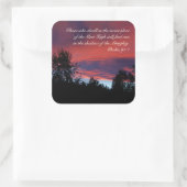 psalm 91 Diegenen die in de geheime plaats wonen, Vierkante Sticker (Tas)