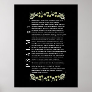 Psalm 91 Eucalyptus Leaves Bible Verses Poster