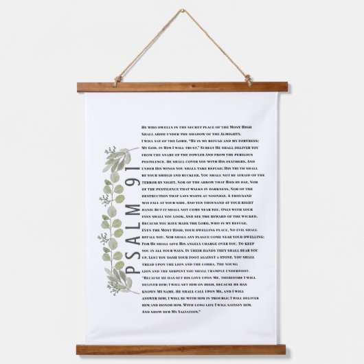 Psalm 91 Eucalyptus Leaves Bijbelversen Christelij Hangend Wandkleed (Voorkant)