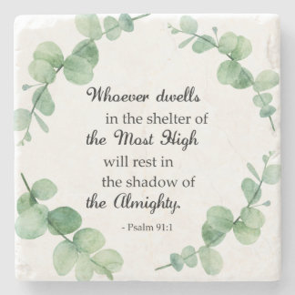psalm 91 eucalyptus met Christelijk geloof Stenen Onderzetter