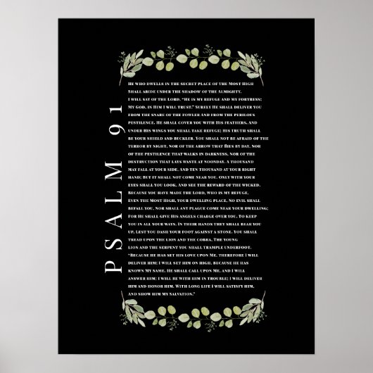 Psalm 91 Eucalyptusbladeren Bijbelverzen Poster (Voorkant)