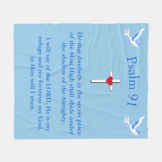 psalm 91 fleece deken (Voorkant (Horizontaal))