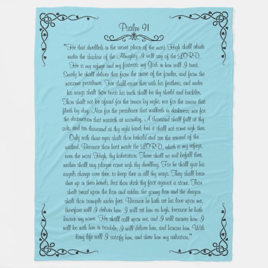Psalm 91 Fleece Deken (Voorkant)