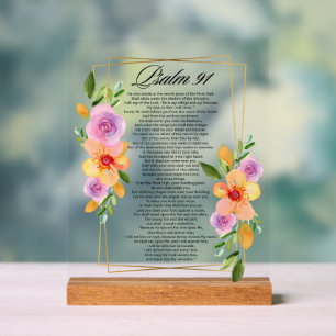 Psalm 91 Floral Geometrisch Lijst Acryl Bord