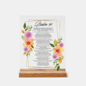 Psalm 91 Floral Geometrisch Lijst Acryl Bord (Voorkant)