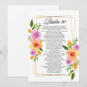 Psalm 91 Floral Geometrisch Lijst Feestdagenkaart (Voorkant / Achterkant)