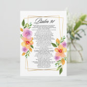 Psalm 91 Floral Geometrisch Lijst Feestdagenkaart (Staand voorkant)
